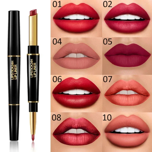 2-in-1 Waterproof Lipstick + Lip Liner