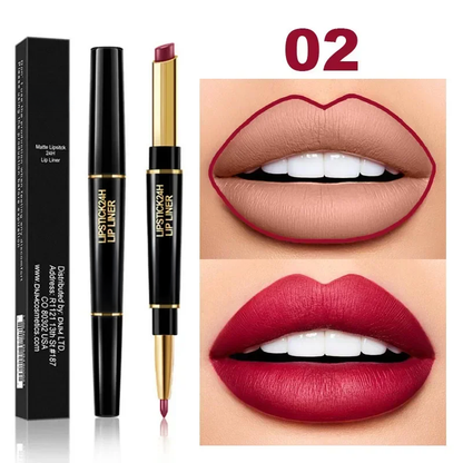 2-in-1 Waterproof Lipstick + Lip Liner