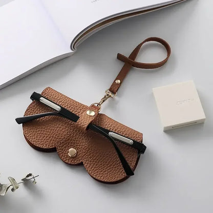 Leather sunglasses bag