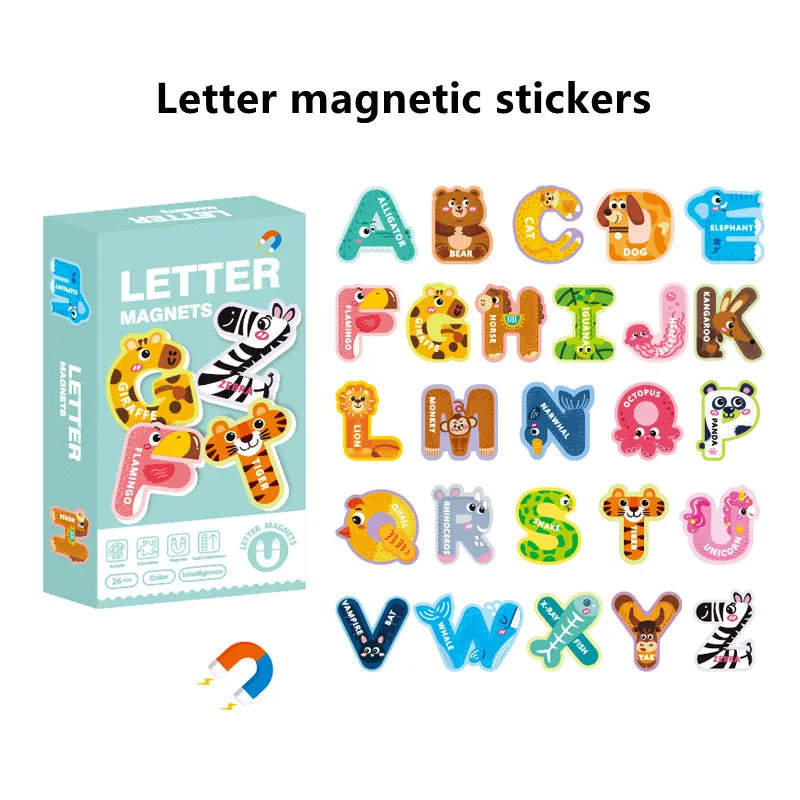 Animal shaped magnetic alphabet