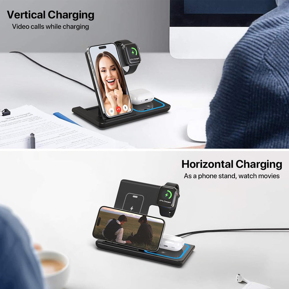 3 in 1 Folding Wireless Charging Station