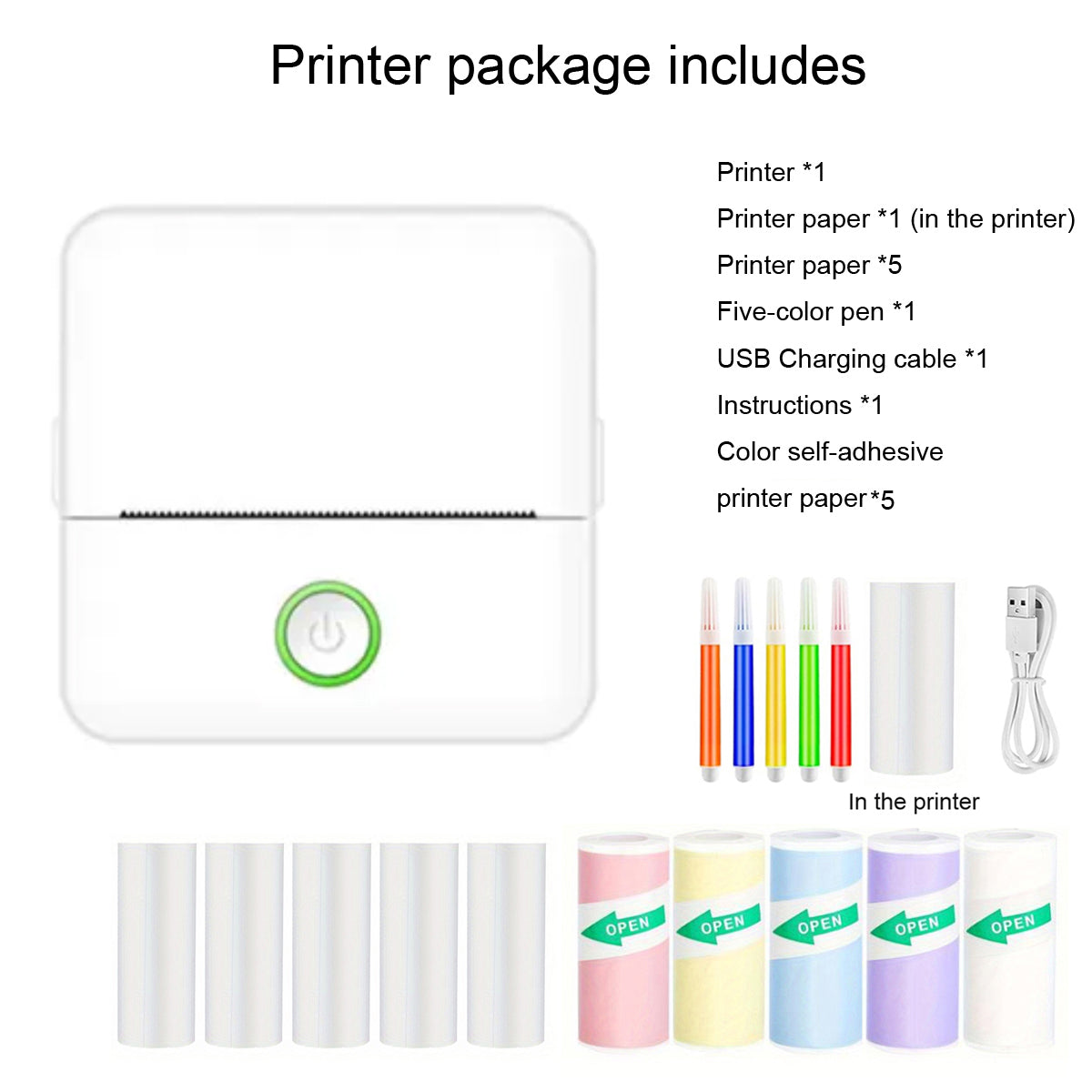 Inkless Thermal Printer