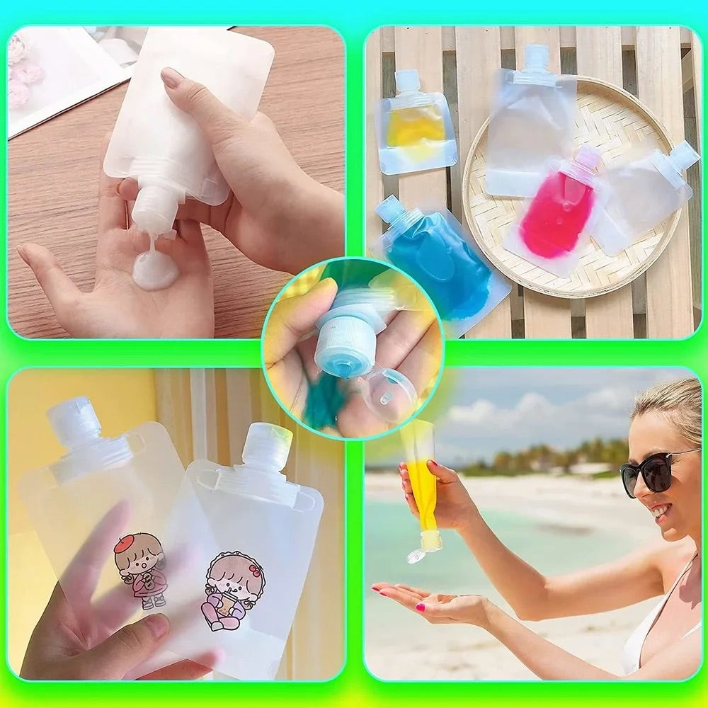 Portable Liquid Cosmetics Reffilable Squeeze Pouch